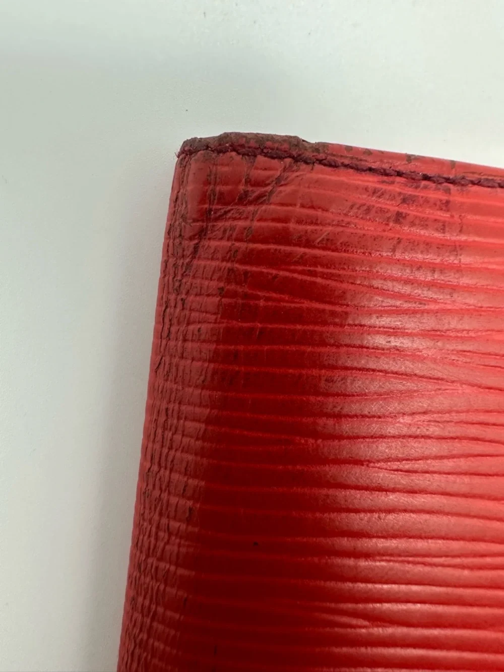 Louis Vuitton Epi Red Long Wallet Leather Folding Vintage Good Cond. Authentic